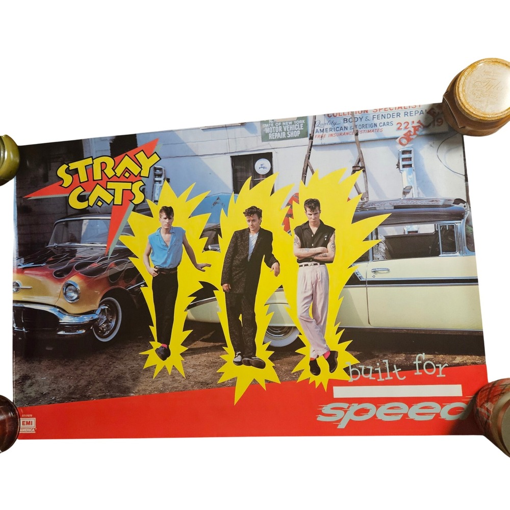 Stray Cats Built For Speed Vintage 1982 Promo Album Poster 20x30 EMI America